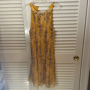 NWoT Yellow and Brown Sleeveless Dress